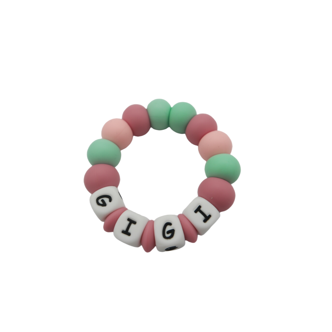 Personalised top silicone teether