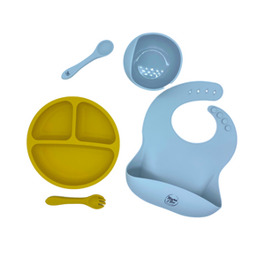 Plate + Fork set, Bowl + Spoon set and Silicone Bib